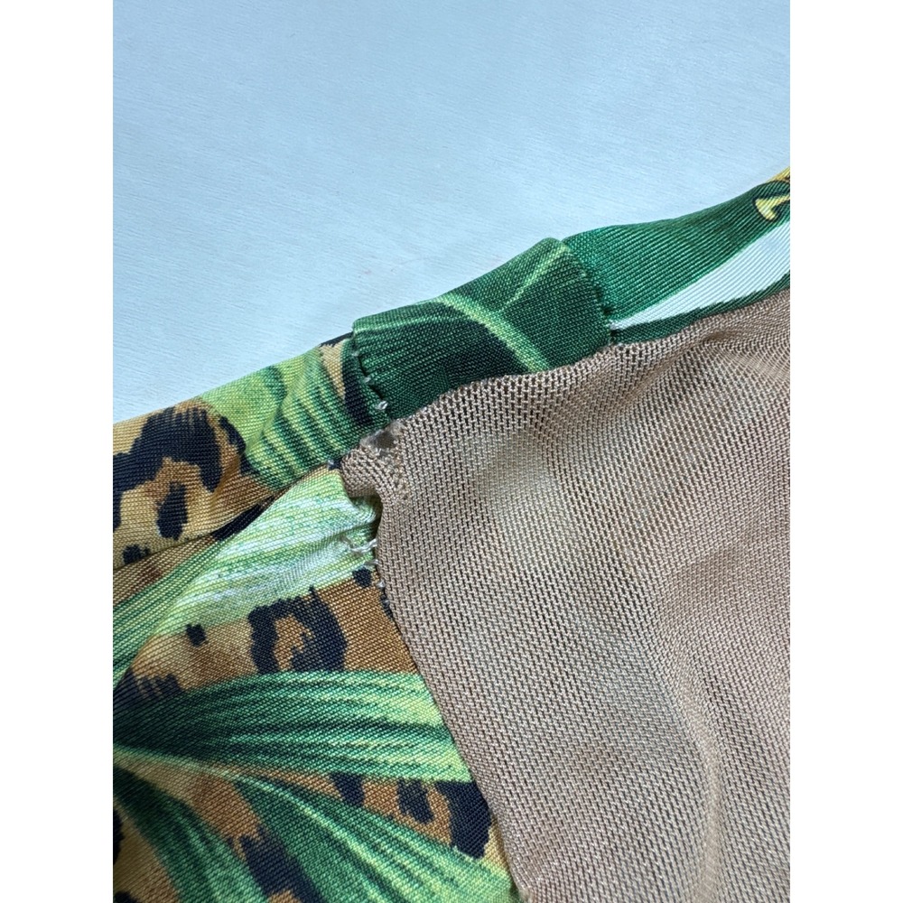Fashion Nova Multicolor Tropical Print Mini Dress - Green, Red, White, Gold - Picture 7 of 9